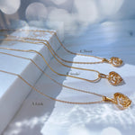 Triple Heart Layered Necklace with Cubic Zirconia