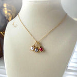 Gold Bean Pearl Charm Necklace