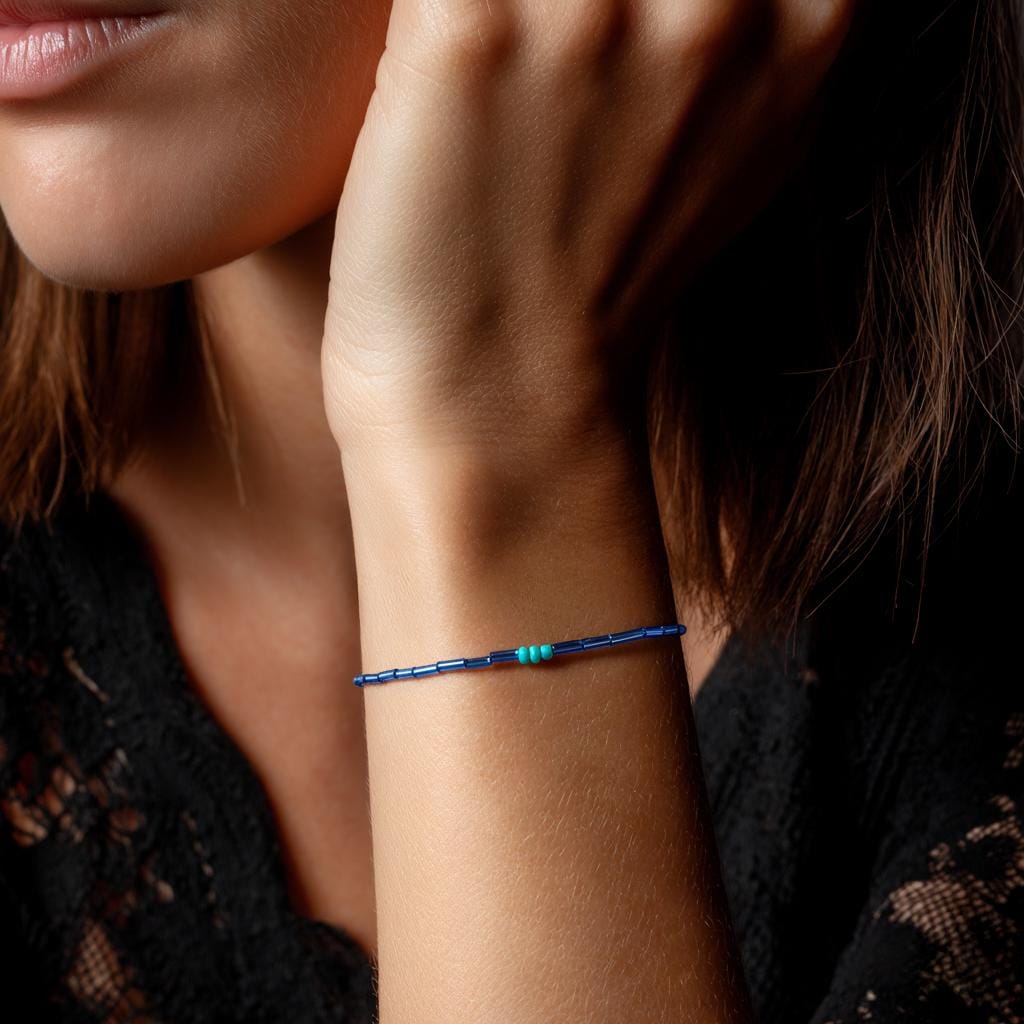 Turquoise and Blue Beaded Bracelet