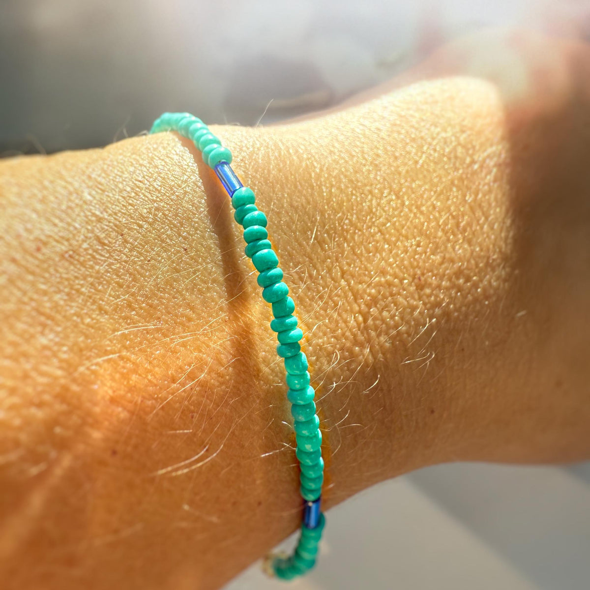 Turquoise and Blue Beaded Bracelet
