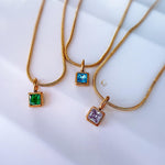 Personalized Birthstone Necklace on Snake Chain