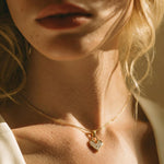 Minimalist Gold Heart Necklace with Cubic Zirconia