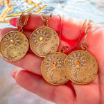 Sun and Moon Medallion Necklace with Cubic Zirconia
