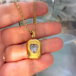 Bold Crystal Heart Pendant Necklace on Rope Chain