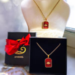Gold Enamel Evil Eye Statement Necklace