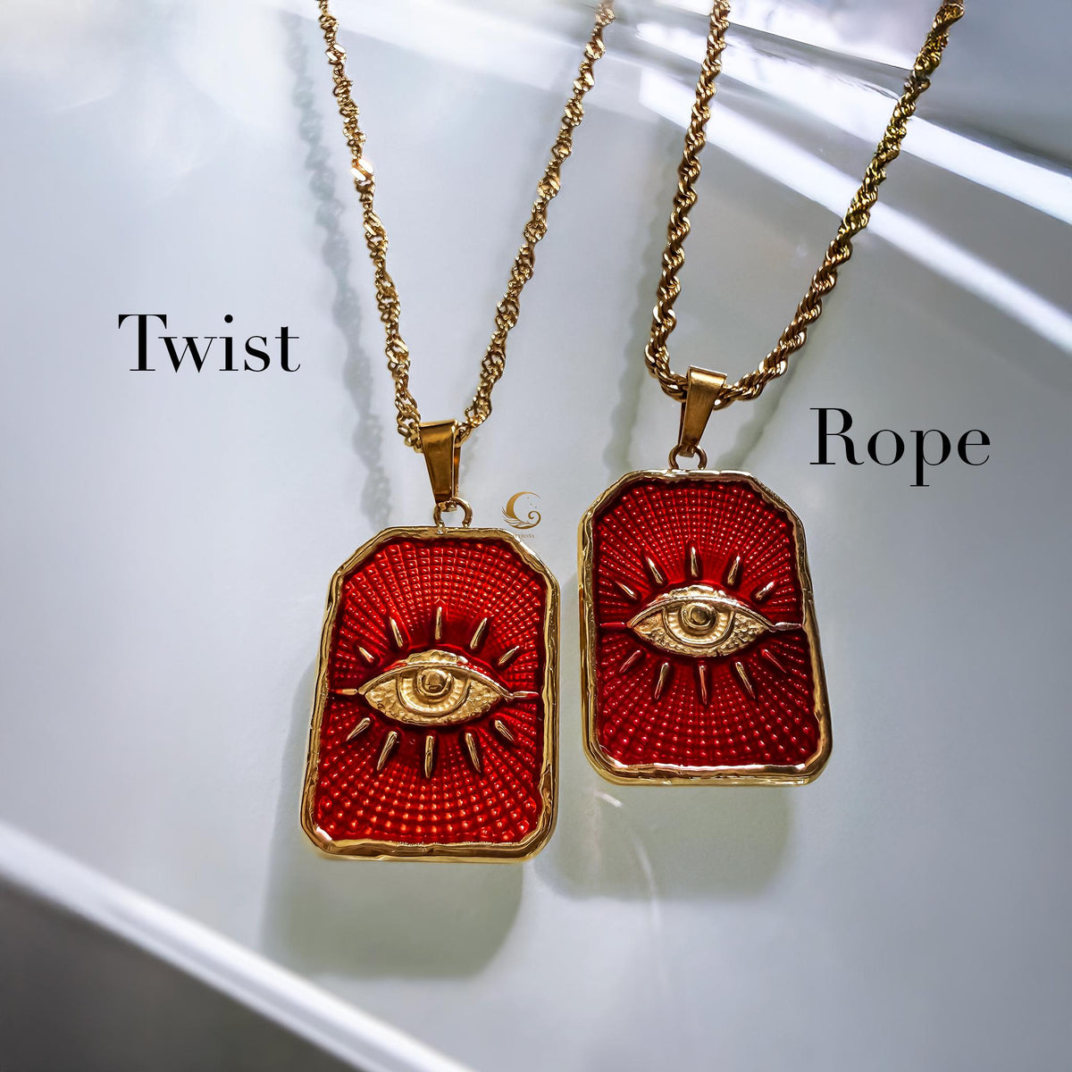 Gold Enamel Evil Eye Statement Necklace