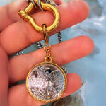 Two-Tone Coin Pendant Necklace with Toggle Clasp